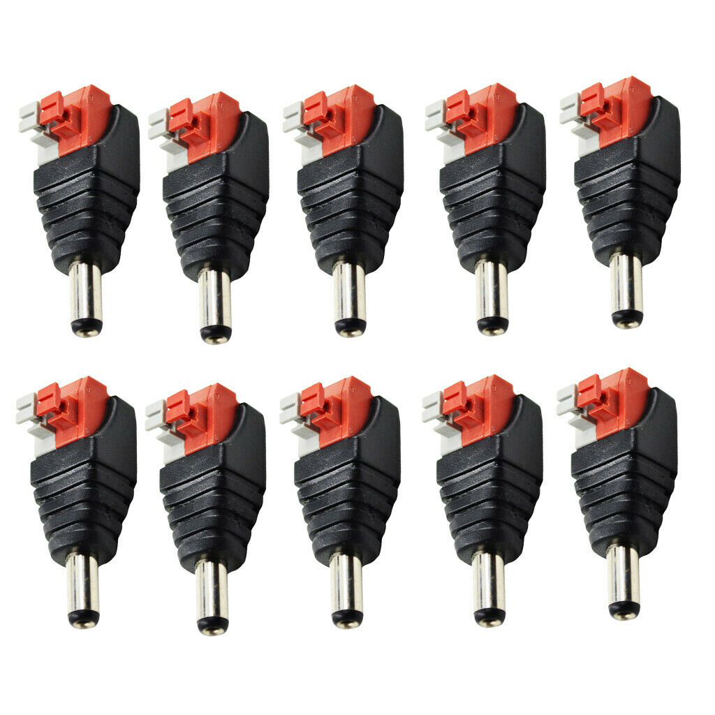 10pcs  Camera DC Power Connector Male Connector 12V Red + Black