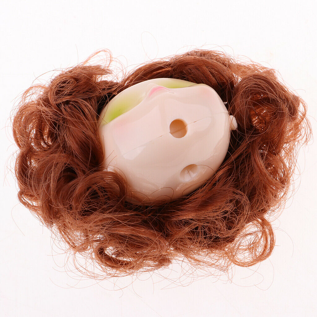 Hand Painted Makeup Faceplate With Curly Wig For Blythe