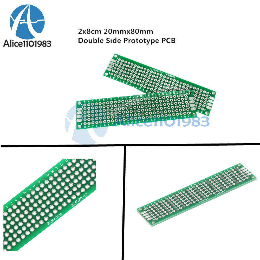 50PCS Double Side Prototype PCB Tinned Universal Breadboard 2x8cm 20mmx80mm FR4