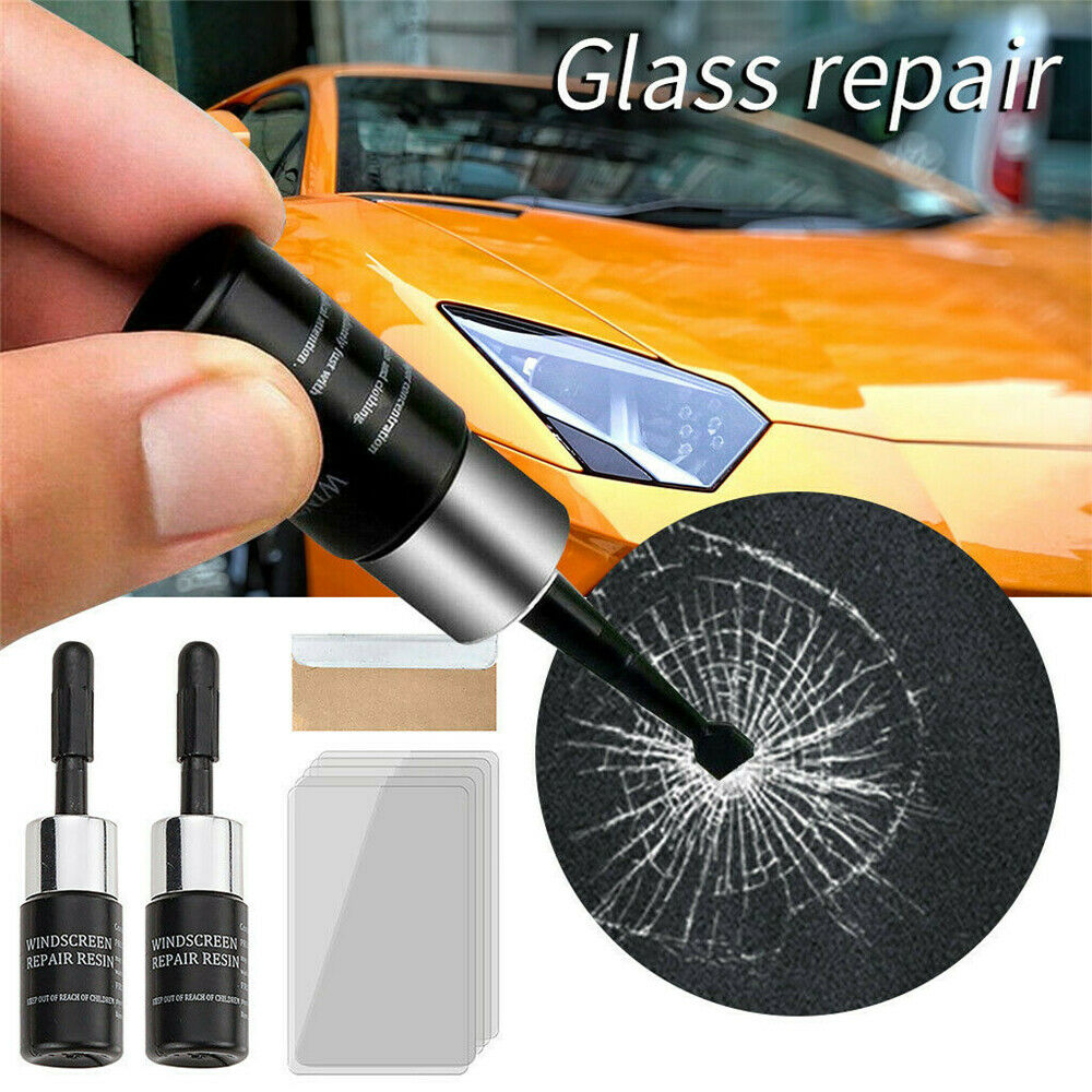 2Pcs Automotive Glass Repair Fluid Car Window Glass Crack Chip Nano Repair Tools