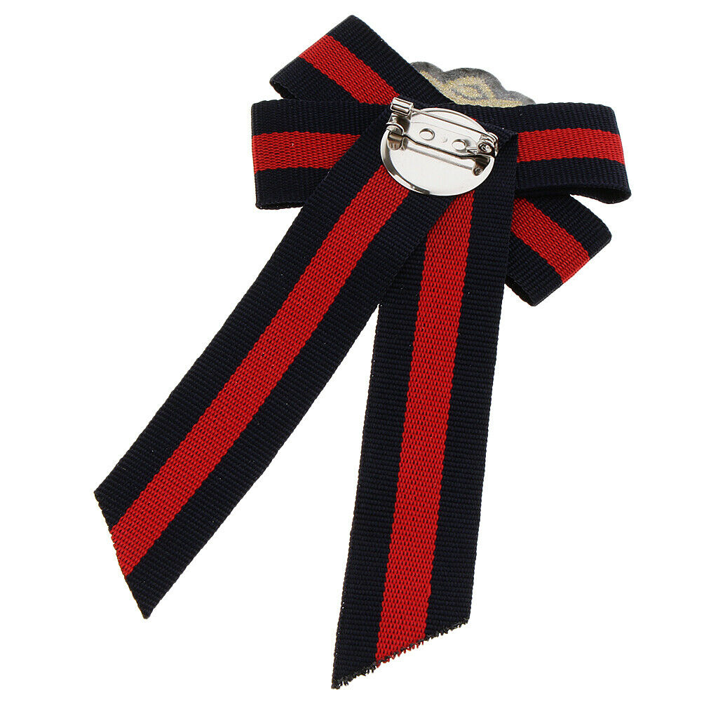 2pcs/Set Brooches Bow Necktie Pre-tied Fabric Badge for Women Blouse Shirt
