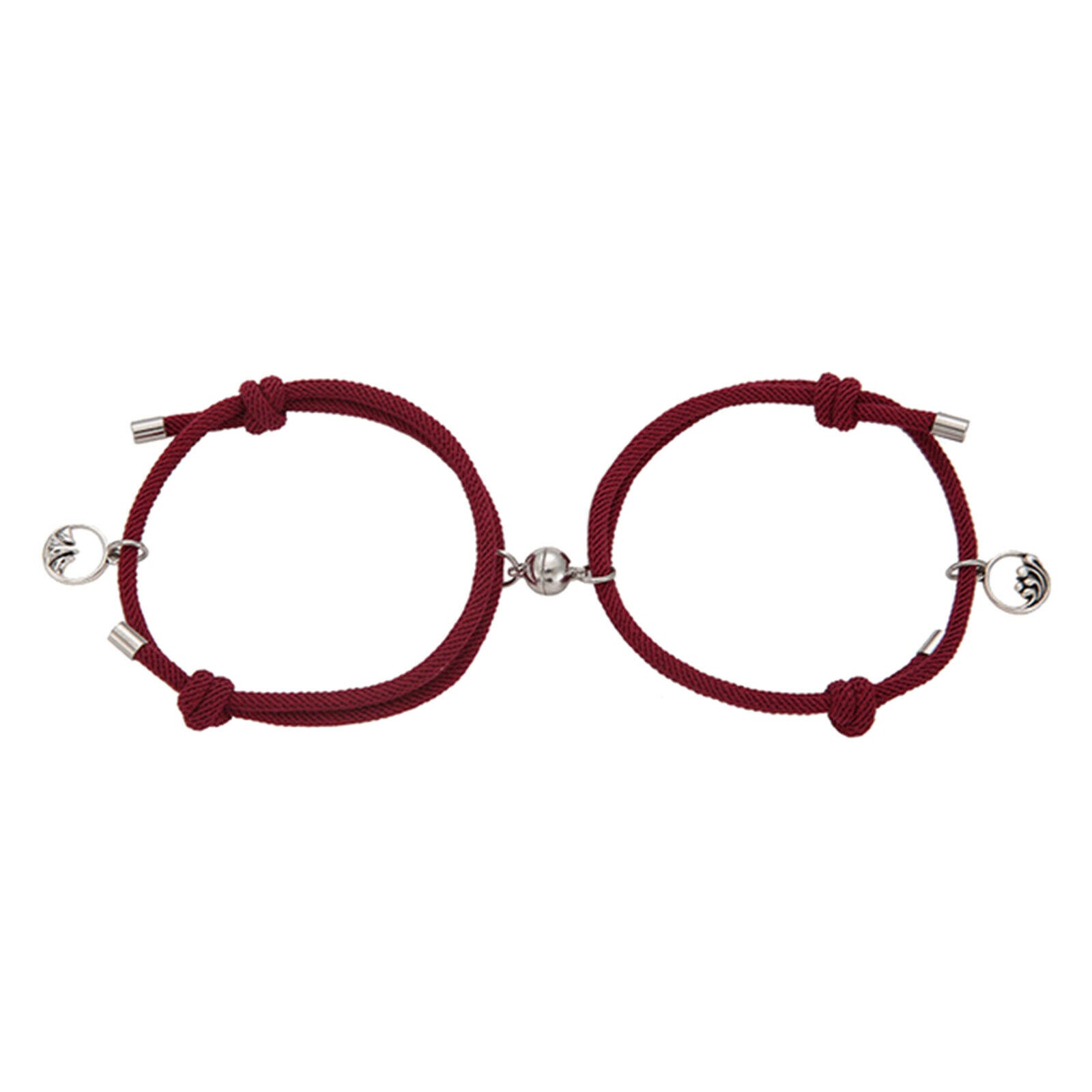 Lovers Matching Bracelet Braided Magnetic Distance Bracelet Red B