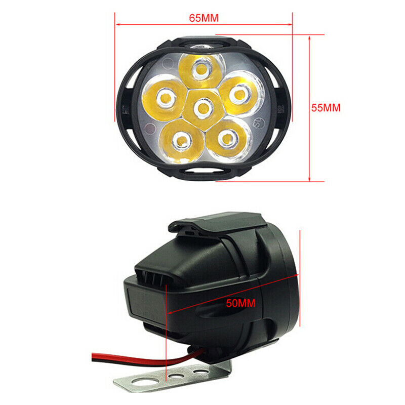1Pc 6-LED White Motorcycle Headlight Spot Light DRL Driving Fog Waterproo.l8