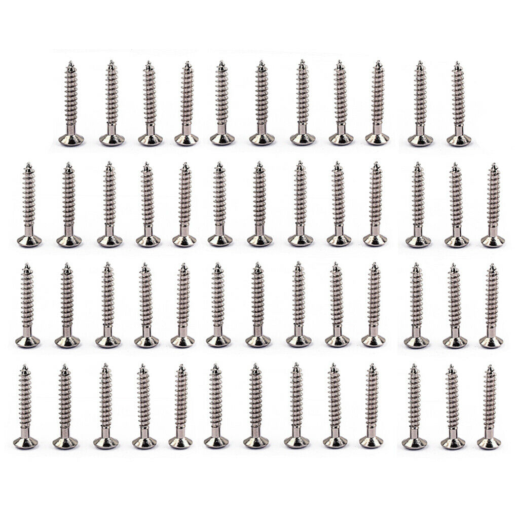 50 Pack Nickel Guitar Bridge Screws Tremolo Bridge Mounting Screws 3.5x25mm