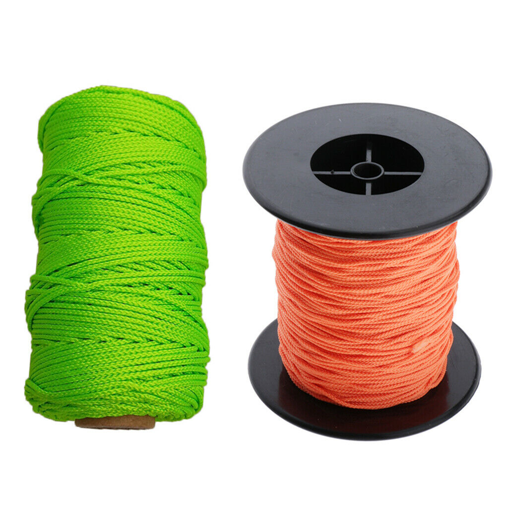 Set of 2 High Visibility Scuba Diving Reel Line 83m/289ft Orange+Yellow