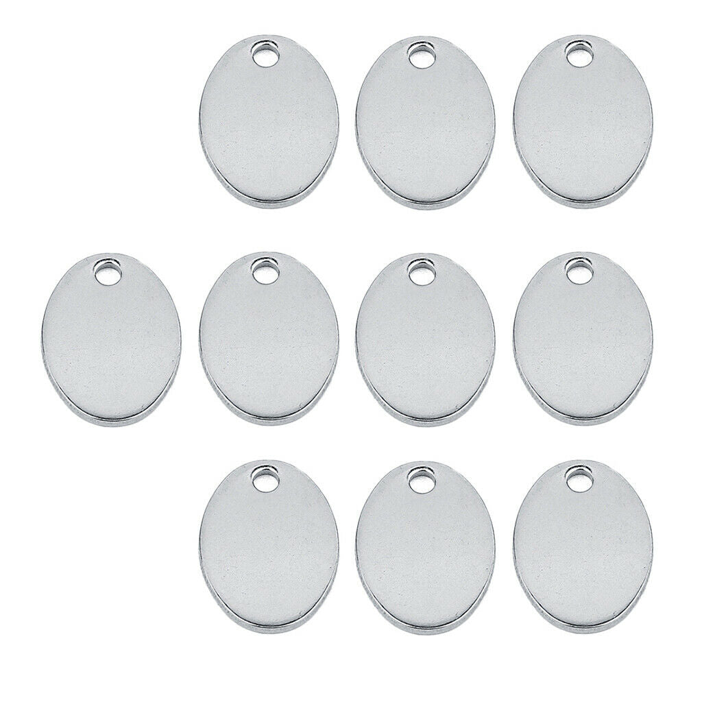 60pieces Metal Tags Blank Stamping Heart Oval Pendants Charms Jewelry Making