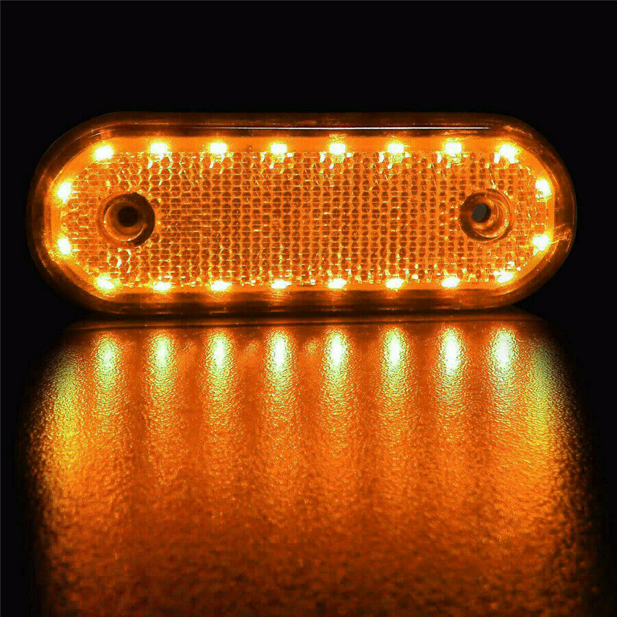 10 Pcs Orange Amber 24v 20 Led Side Marker Indicators Lights Truck Trailer Bus