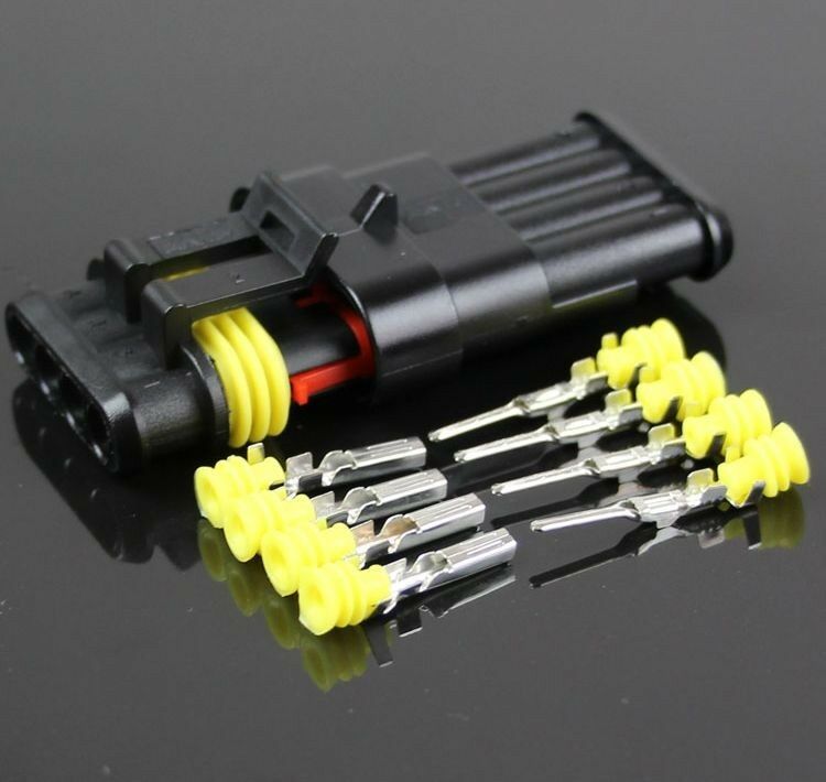 15Kits 2 3 4 Pins Way Sealed Waterproof Electrical Wire Connector Plug Terminals