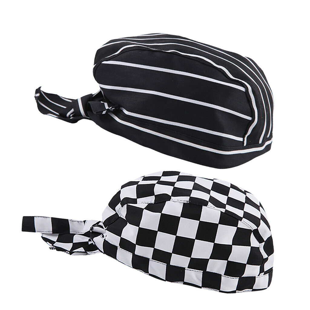 2x Chef Hat Kitchen Restaurant Hat for Restaurant Cooking Bandana Hat Head