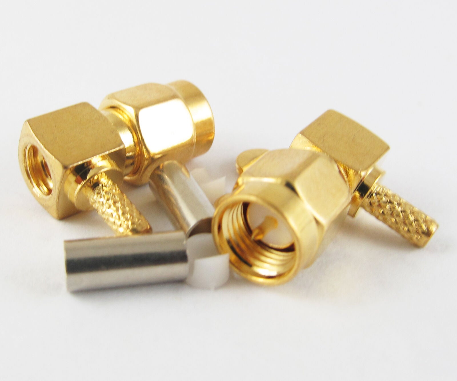 100set SMA Male Right Angle Crimp For RG174 RG316 RG179 RG187 RG188 RF Connector