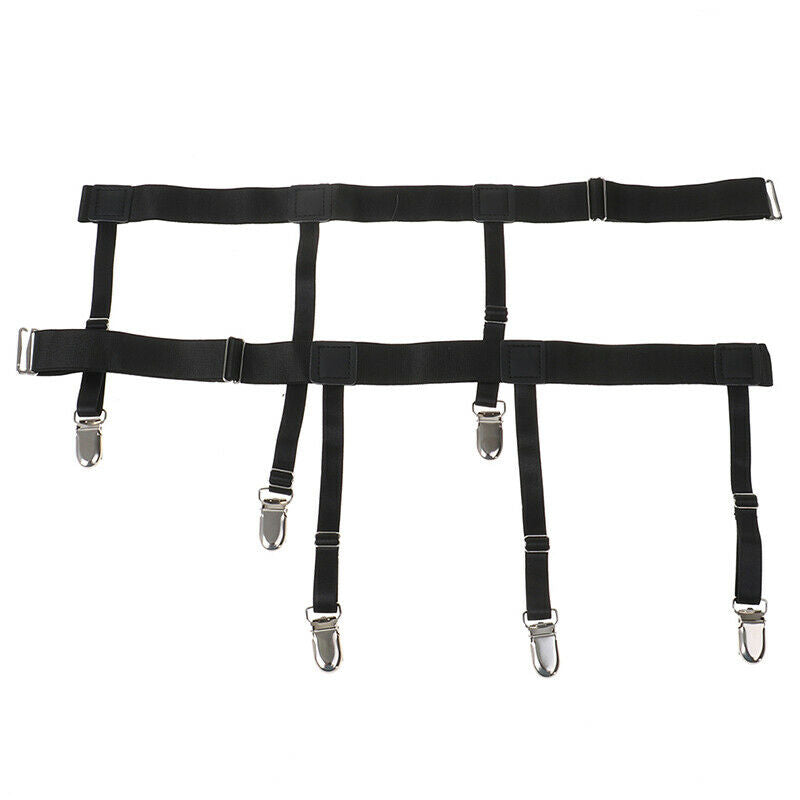 2 Pcs Men Shirt Stays Belt Non-slip Locking Clips  Keep Shirt Tucked Leg .l8