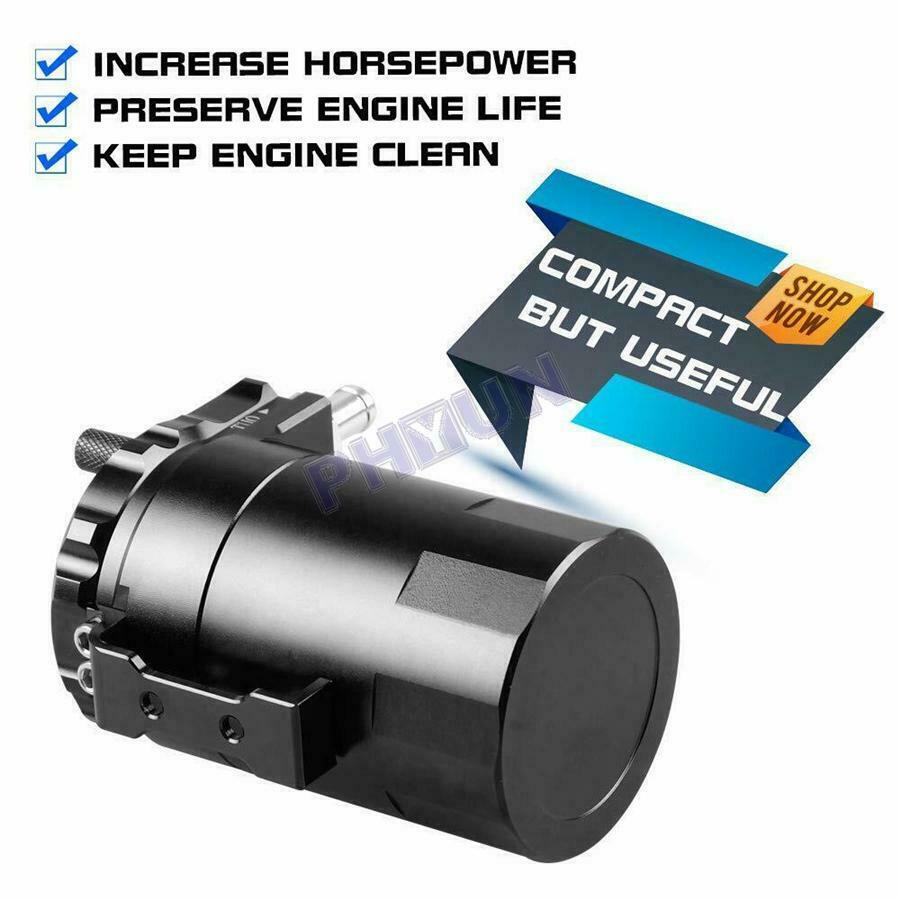 Oil Catch Can Reservoir Tank Kit Engine Black Polish Baffled Universal Aluminum