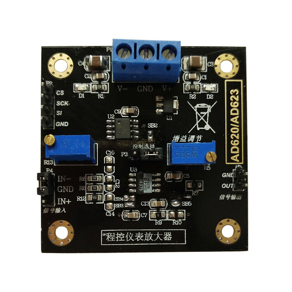 AD620 Voltage Amplifier CNC MCP41010 Gain Adjustment Differential Signal Module
