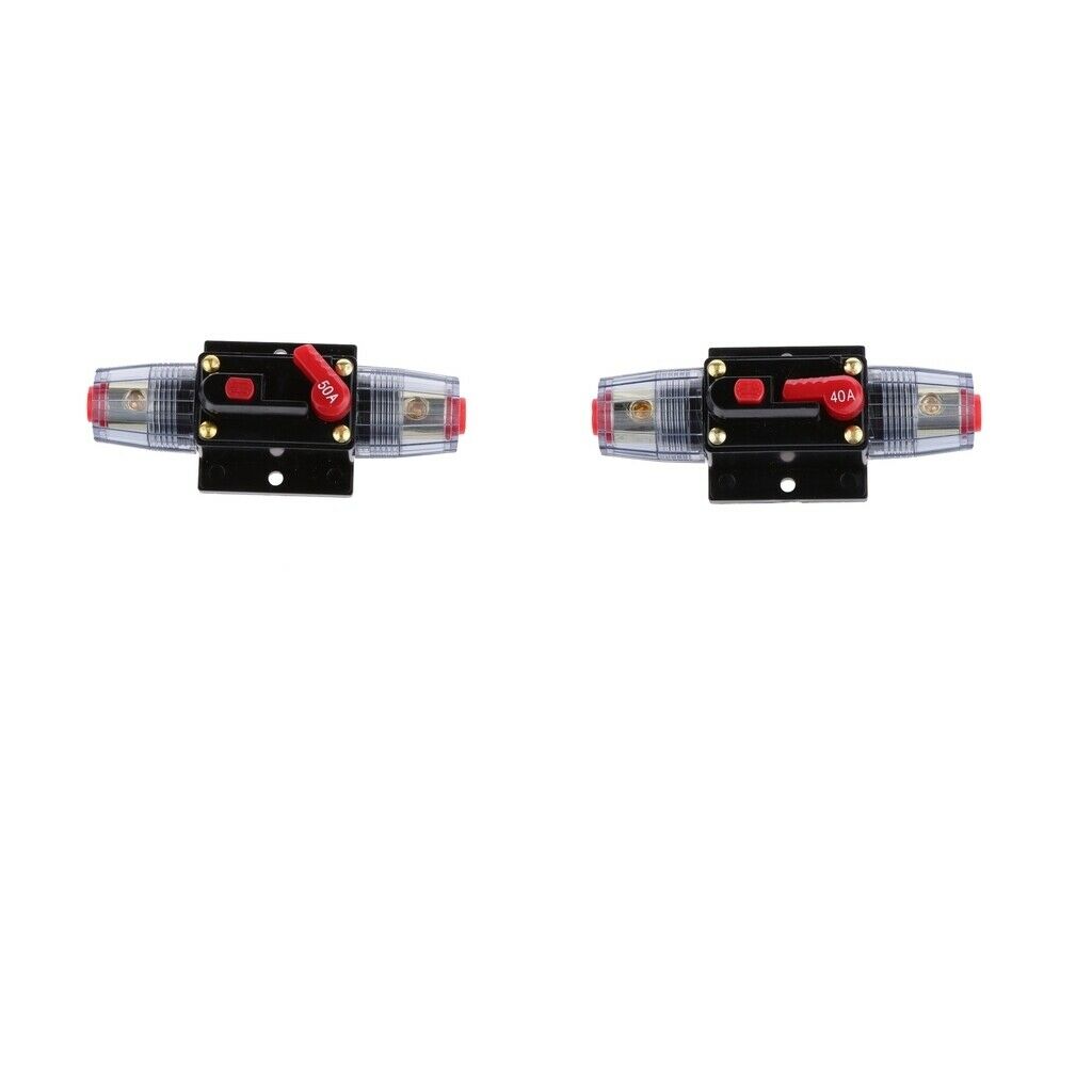 2PC 40A 50A Manual Reset Circuit Breaker Switch for 12V 24V Car SUV Marine Boat