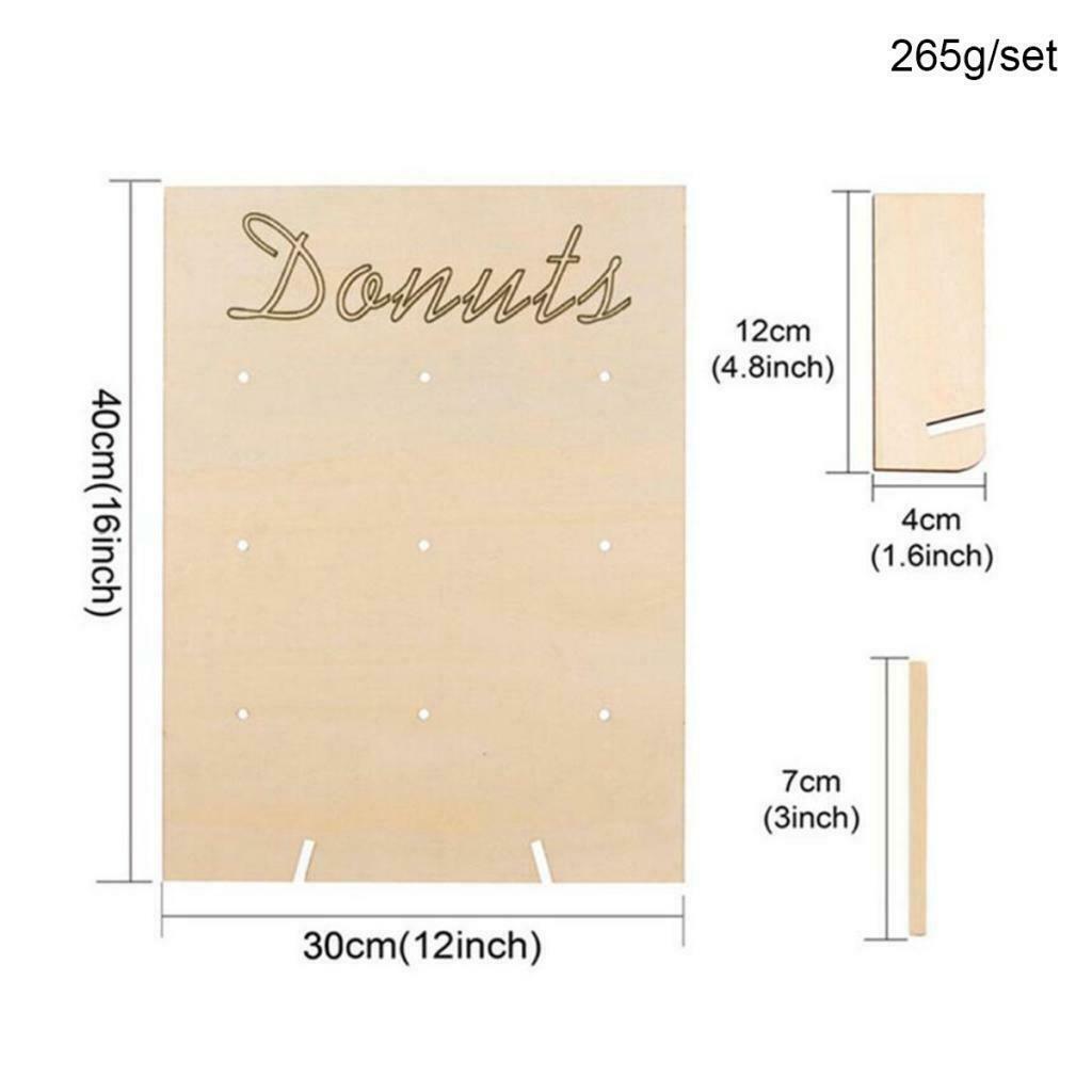 1Set Wooden Donut Display Wall Pack Birthday Wedding Party Sweet Treat Stand
