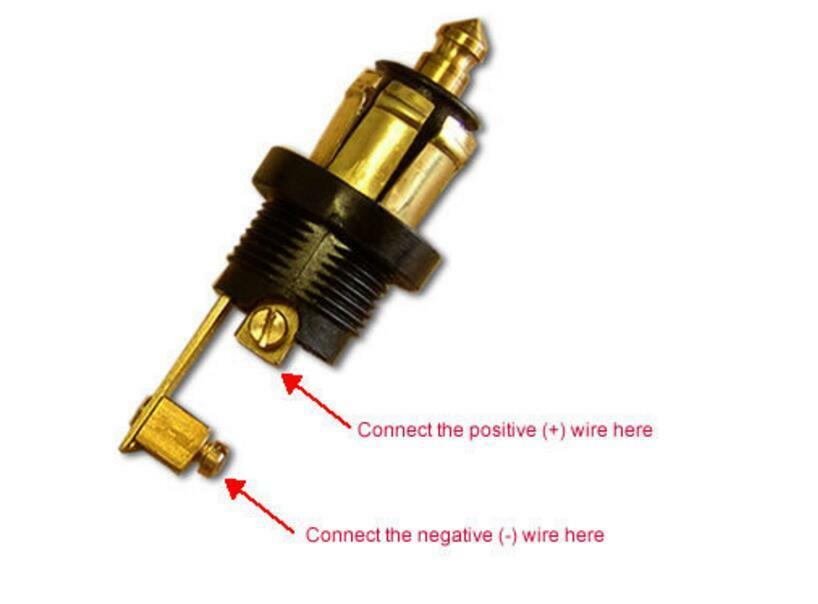 1pc Cigarette Lighter Socket Hella Merit Male Plug GSG-1H 12V-24V Black