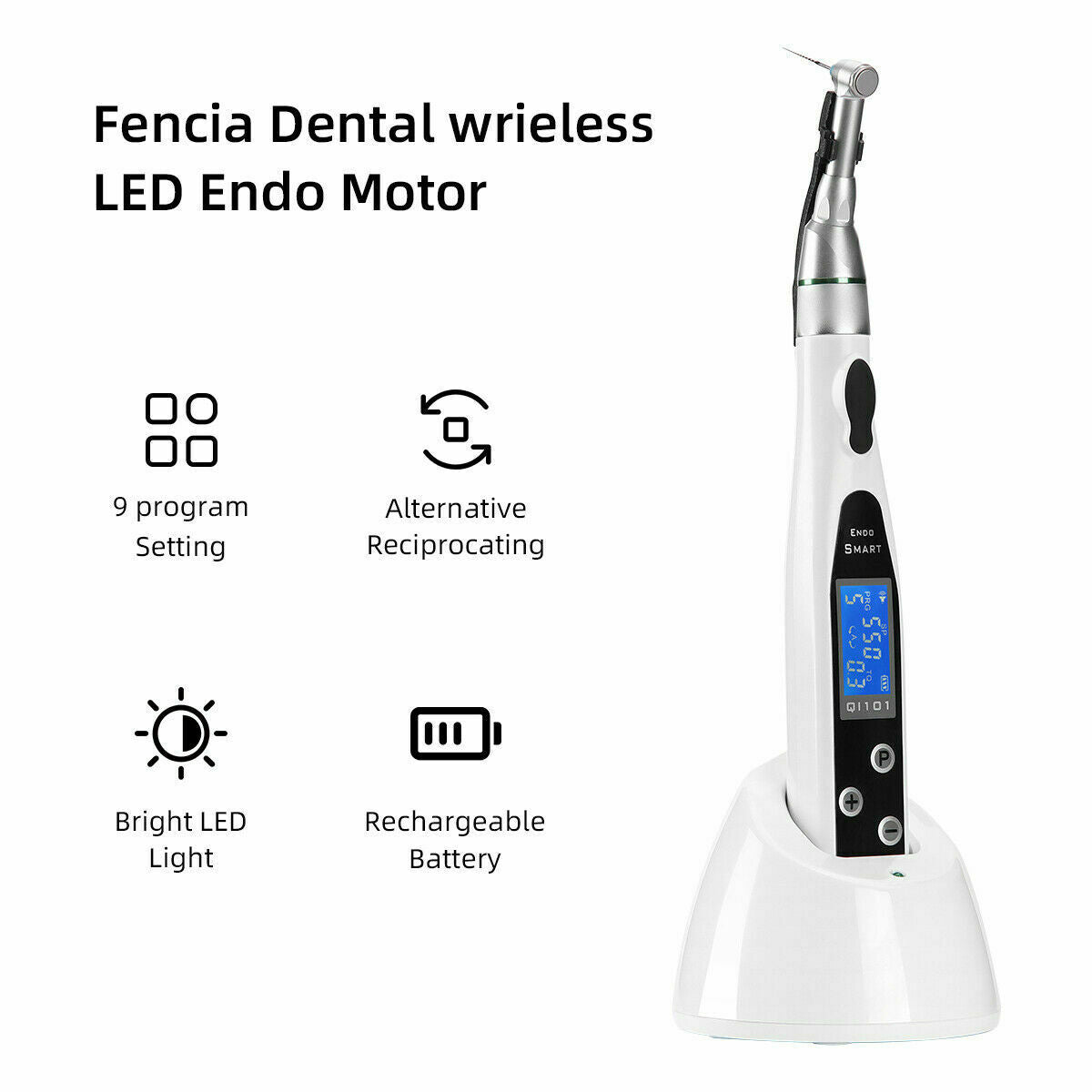 Dental 16:1 Wireless LED Endo Motor Reciprocating Handpiece Root Canal Treatment