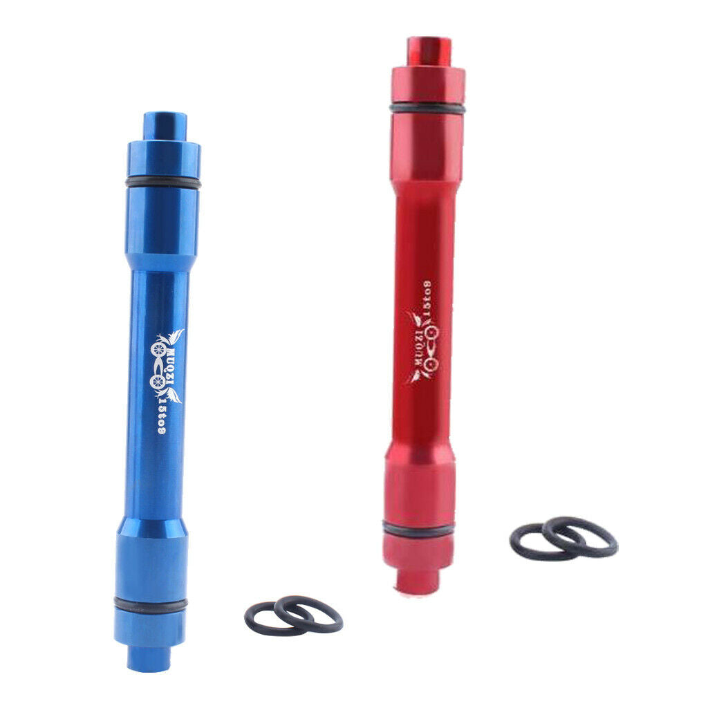 2x Thru-axle 15MM Adapter to 9MM Quick Release  QR Red Blue
