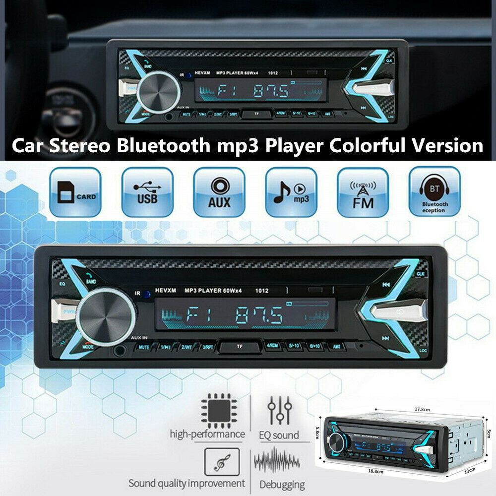 Single Din Car Stereo Bluetooth Radio Audio MP3 Player Media Device In-Dash Unit