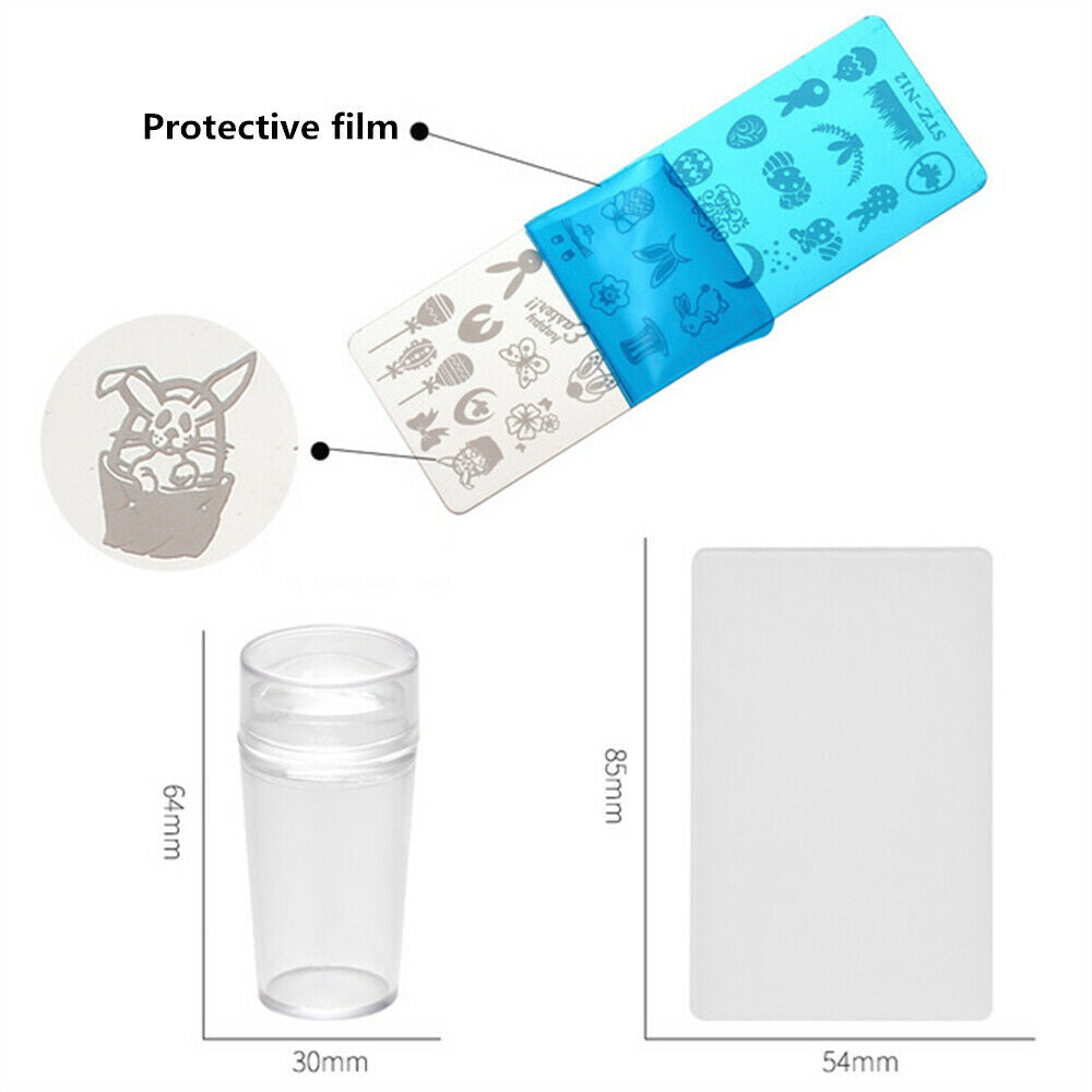 12 PCS Nail Stamping Plate+1ps Stamper Scraper+ 1 Card package Template Set