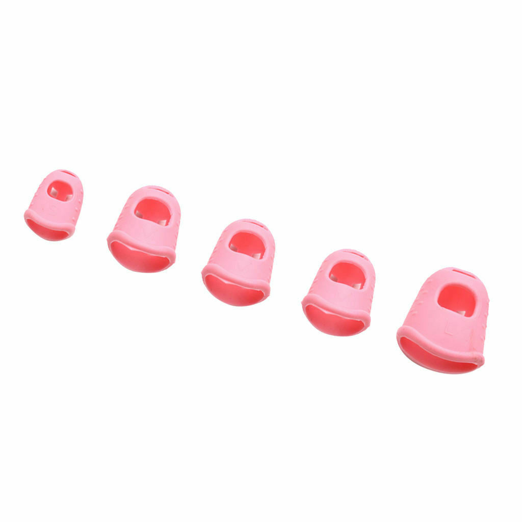 5 Pieces Soft Silicone Thumb Picks Finger Protector for Guitar Ukulele Accs