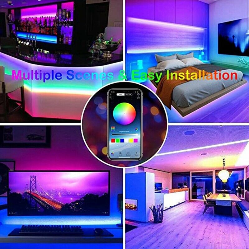 LED Lights for Bedroom Strip Lights 5050 Flexible Strip Lights Built-in Mic ,SR9