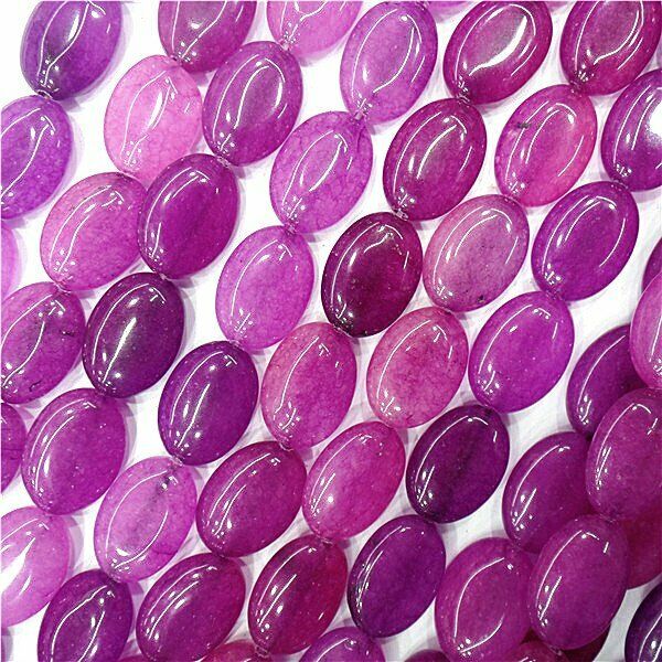 1 Strand 18x13x6mm Purple Malay Jade Oval DIY Spacer Loose Beads 15.5inch HH8028
