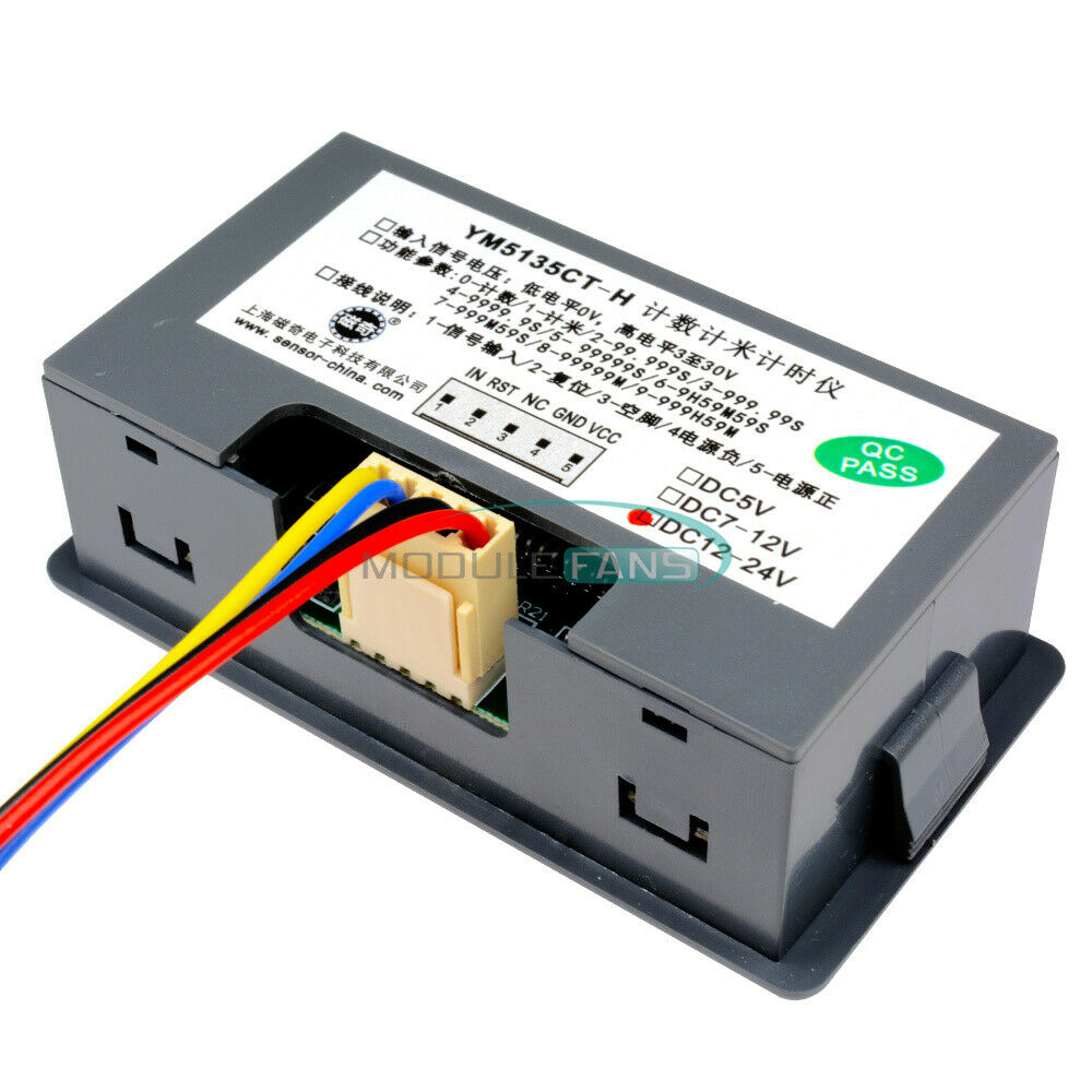 Red LED 0.56" Digital Counter Meter Count Timer Timing Three Function DC12V-24V