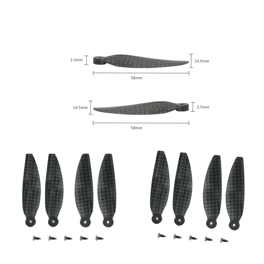 8pc Carbon Fiber Foldable Propellers For DJI Mavic Drone Accs Parts Black