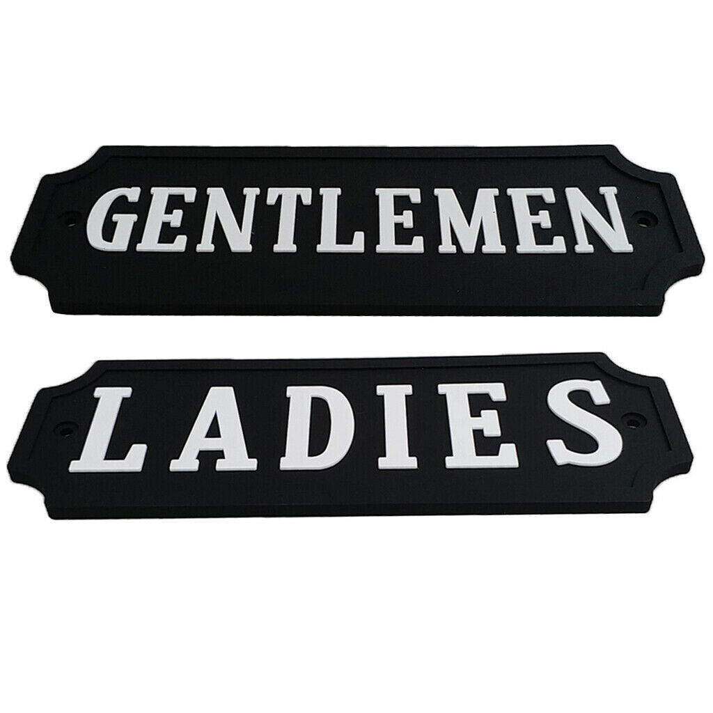 2pcs PVC Rubber Door Sign Wall Plaques for LADIES GENTLEMAN Toilet Bathroom