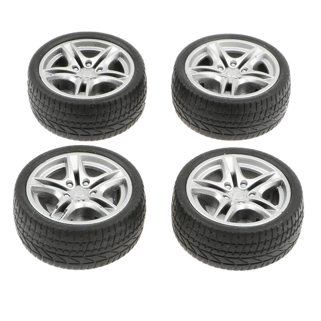 4pcs 1/10  Car Car Parts 5 Black Wheel Rims