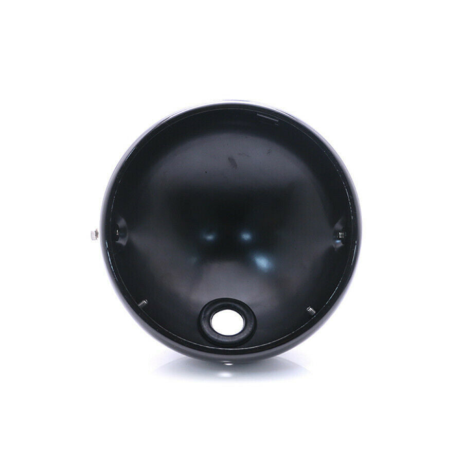 7"  Aluminum  Black Headlight Shell Bucket Housing + Fork Ear For Motorcycle