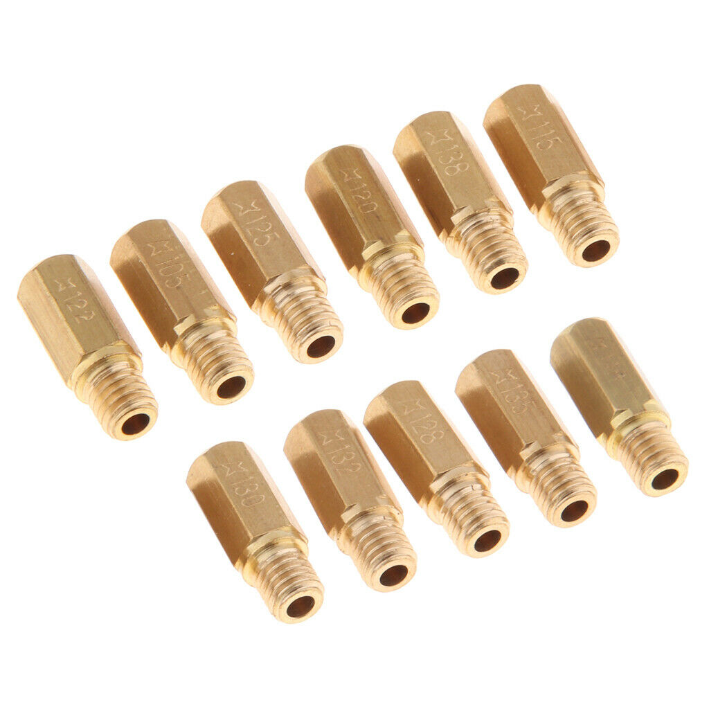 11pcs Hex Carburetor Main Jet Injectors Kit 105 115 118 120 122 125 128 130 132