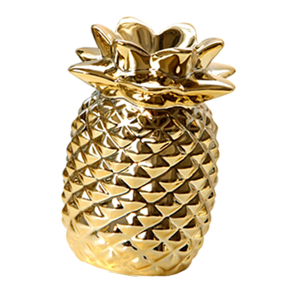 2x Pineapple Shaped Statue Desktop Display Bedroom Home Office Decor Gift