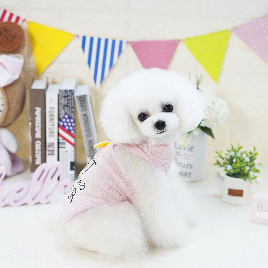 Pet Puppy Dog Cat Pet Clothes Cool Vest T- Shirt Costume Apparel Pink L