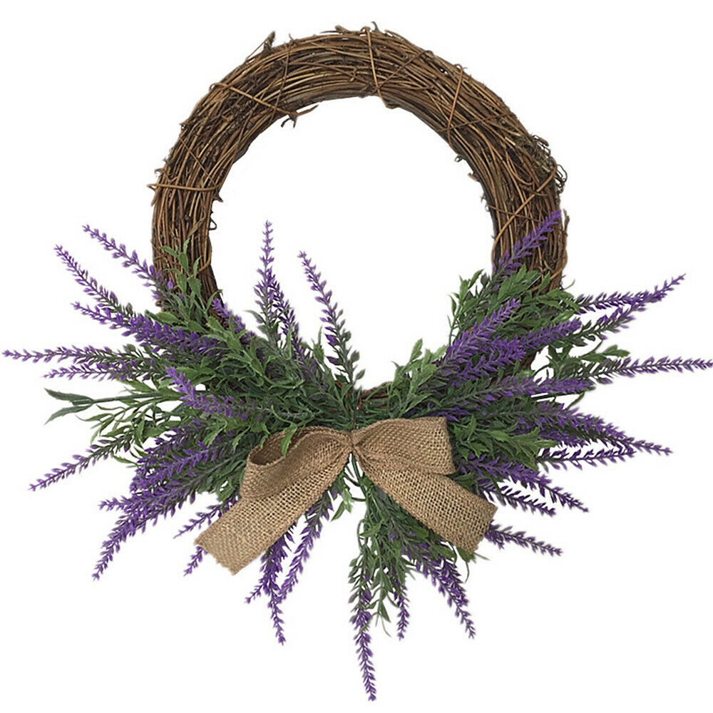 Artificial Garland Lavender Rattan Wreath Wedding Home Wall Party Door Decor DIY