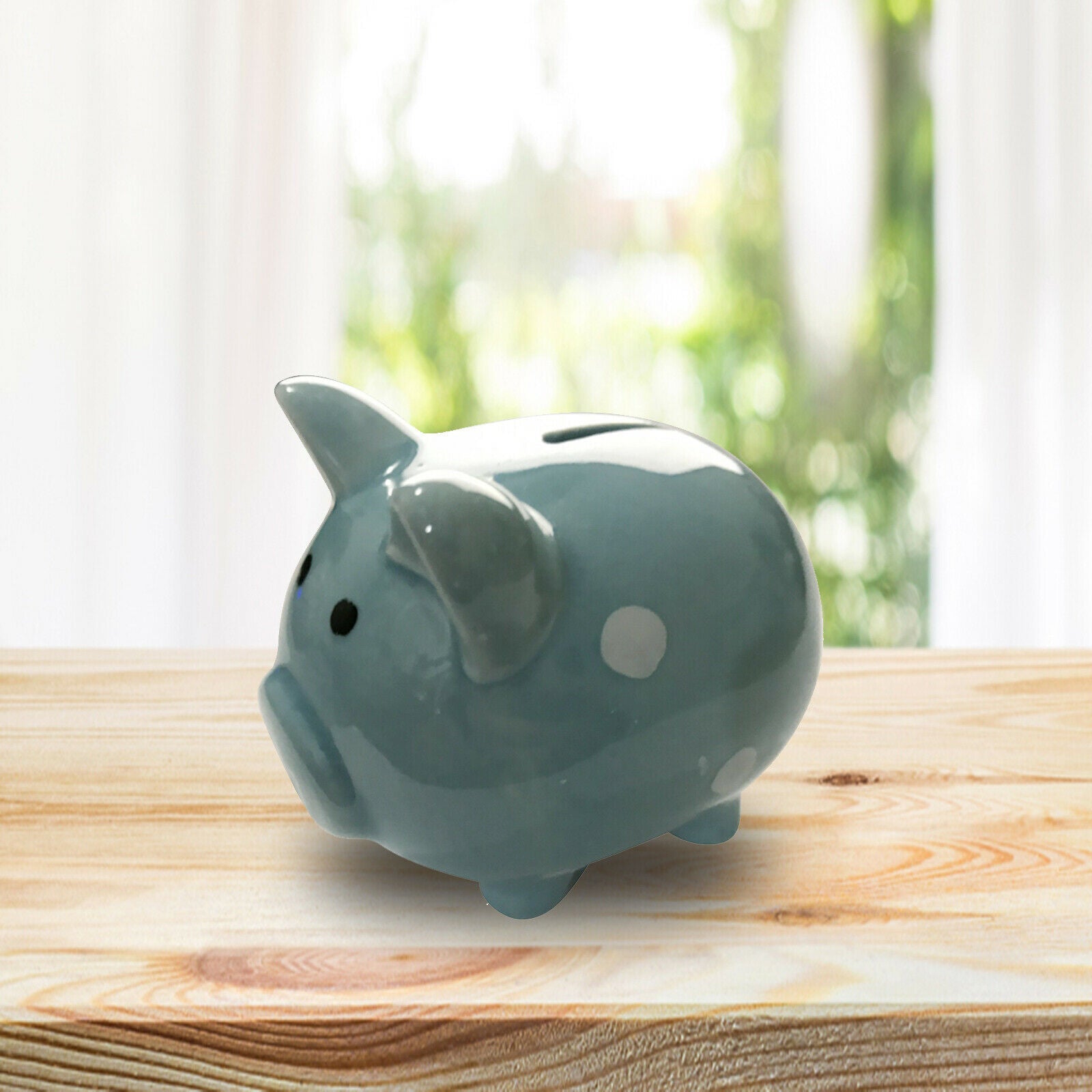 Cute Pig Piggy Bank Ceramic Coin Saving Storage Money Box Kids Gift Blue