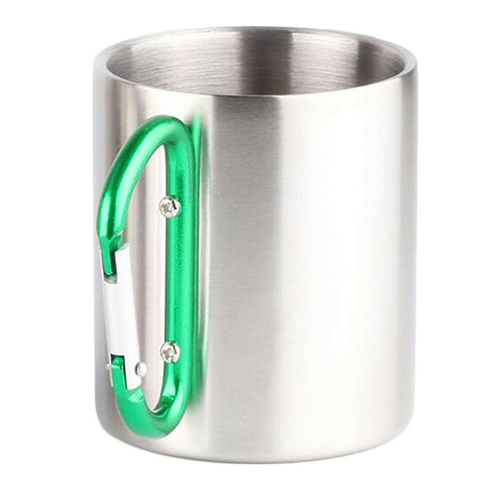 Portable Mugs Camping Cup Carabiner Beer Coffee Tea BPA FREE 5oz