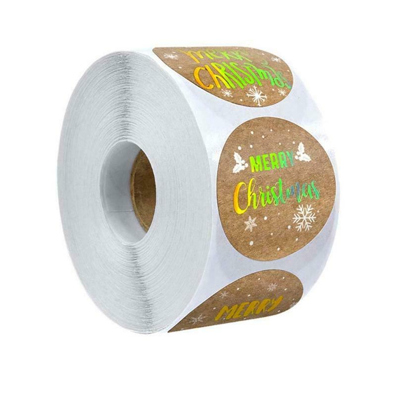 500pcs Round Merry Christmas Thank You Stickers Gift Package Seal Labels Decor