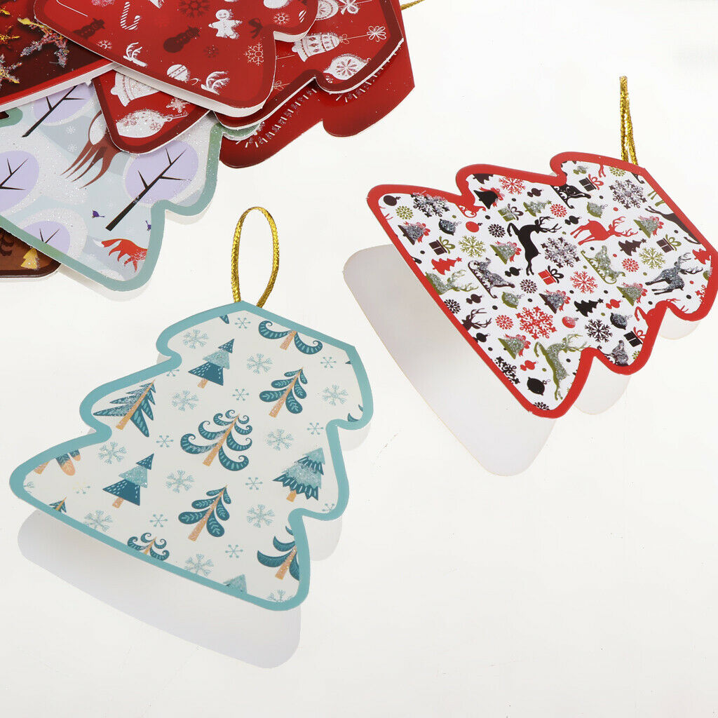 160pcs Christmas Tree Paper Wishes Cards Gift Cards Christmas Hanging Decor