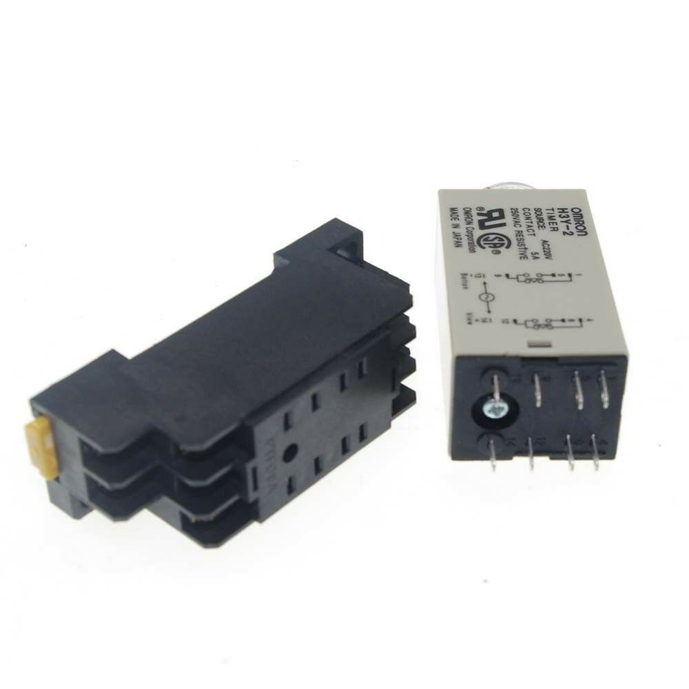 12VDC H3Y-2 Power On Time Delay Relay Solid-State 5 MINUTE DPDT 8Pins