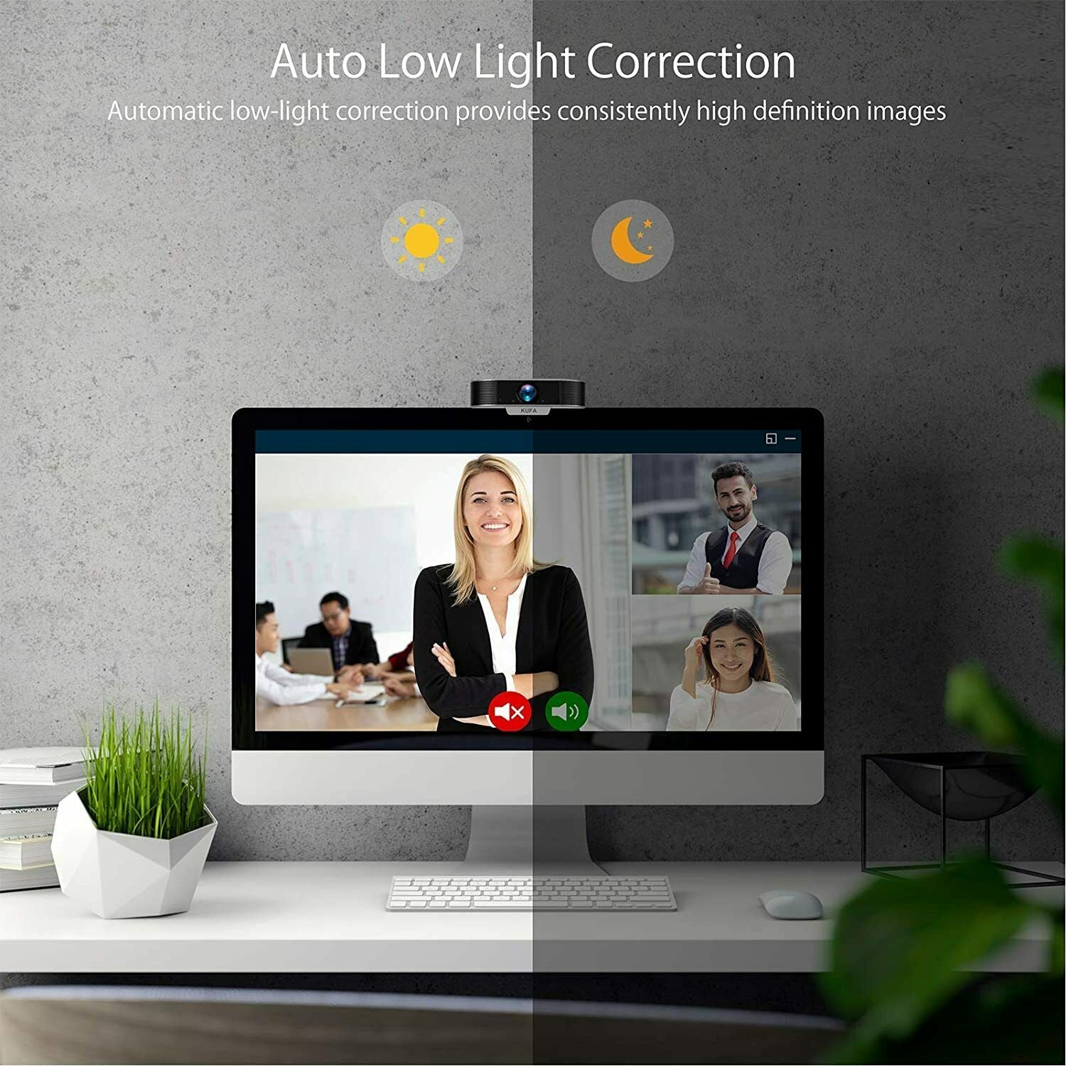Webcam with Microphone, 1080P HD USB Pc Computer Cameras with Tripod, Web Camera