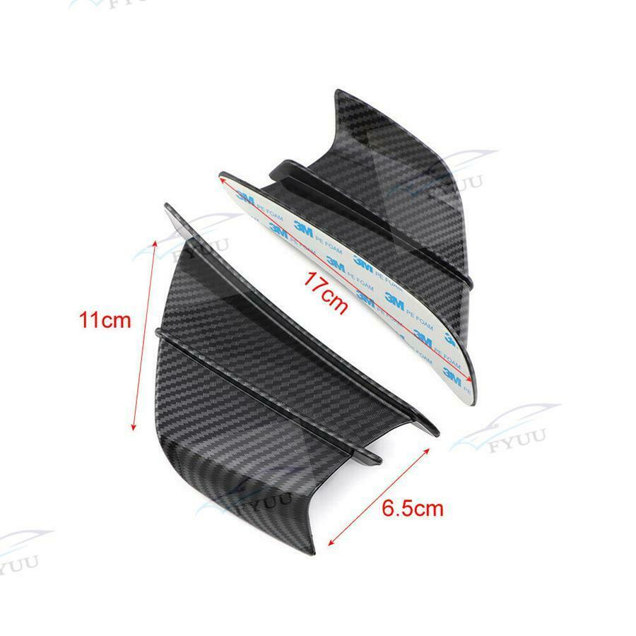 Motorcycle Glossy Carbon Fiber Side Winglet Wind Fin Spoiler Cover Air Deflector