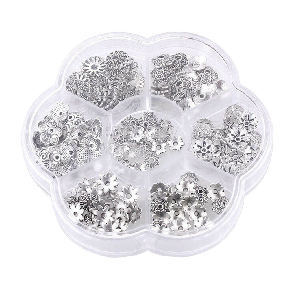 140pcs Tibetan Style Flower Torus for Beads Pearls Round Balls Spacers Charm