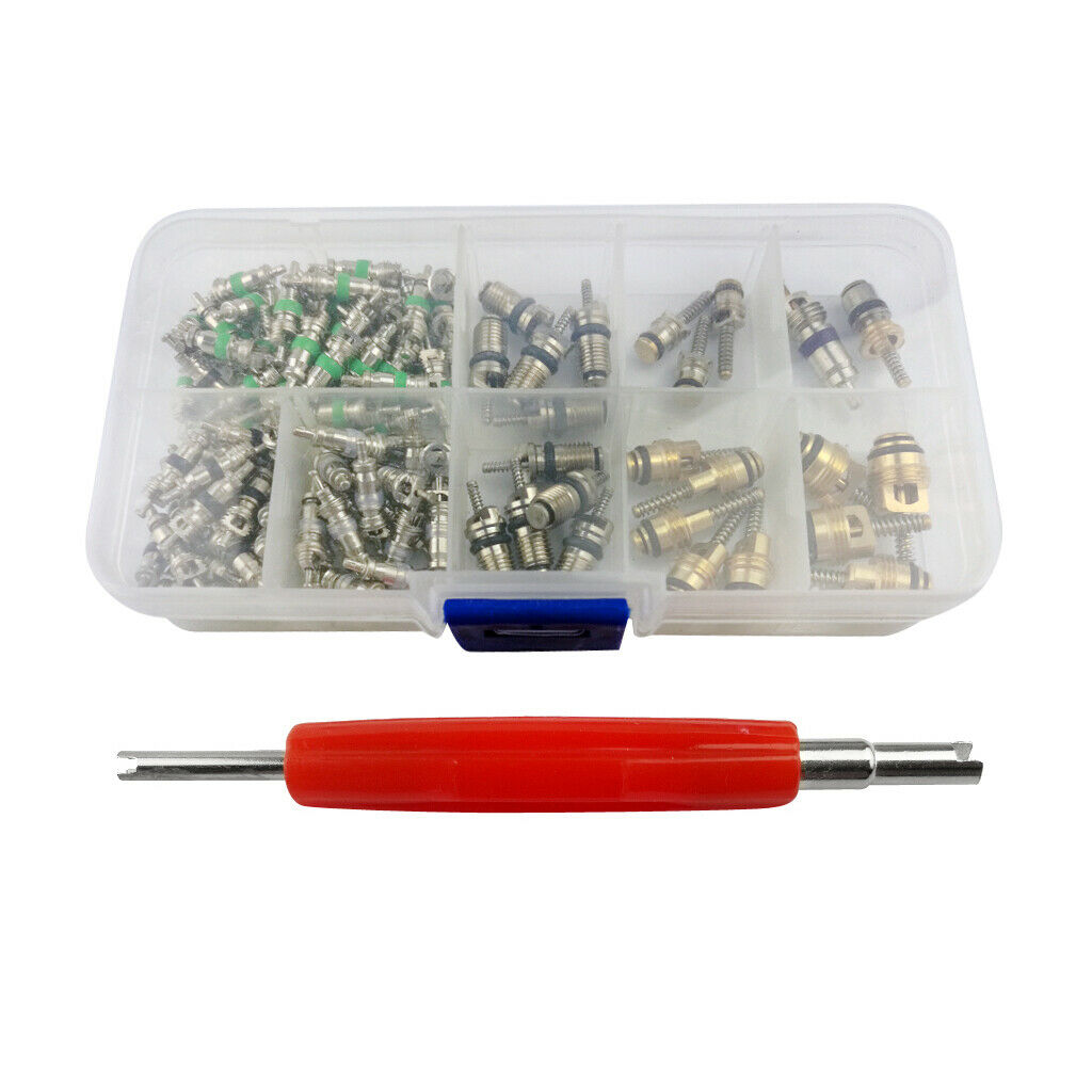135pcs Truck R12 R134 Air Conditioning A/C Valve Core&Remover Assortment Kit