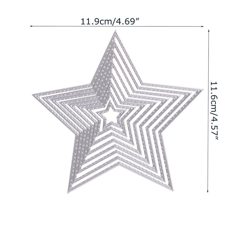 8PCS Star Metal Cutting Dies DIY Scrapbook Embossing Paper Cards Craft Decor