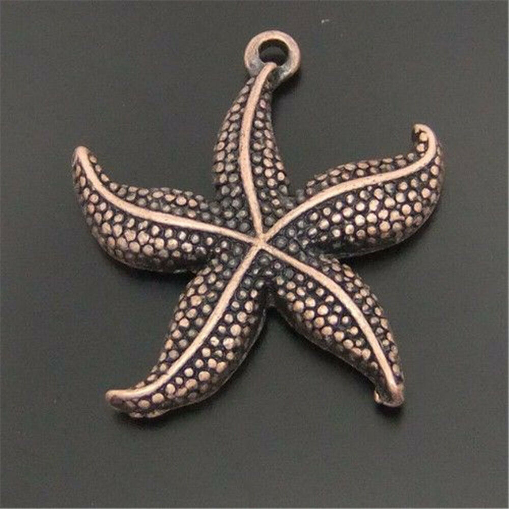 20 pcs Bronzed Alloy Starfish Charm Sea Star Pendant Nautical Jewelry DIY 23*3mm