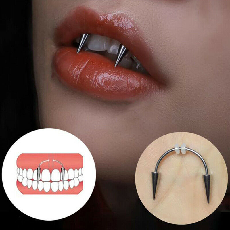 Dracula Nail Lips Ring Puncture Earrings Hoop Nose Ring Body Piercing Jew.l8