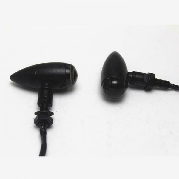 Pair of 12V Motorcycle Turn Signal Indicators, Amber Light Lamp for