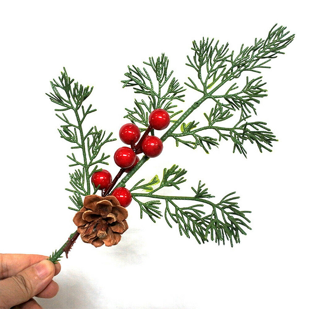 Christmas Artificial Flower Berry Pine Cone Branch Xmas Tree Ornament Home Decor